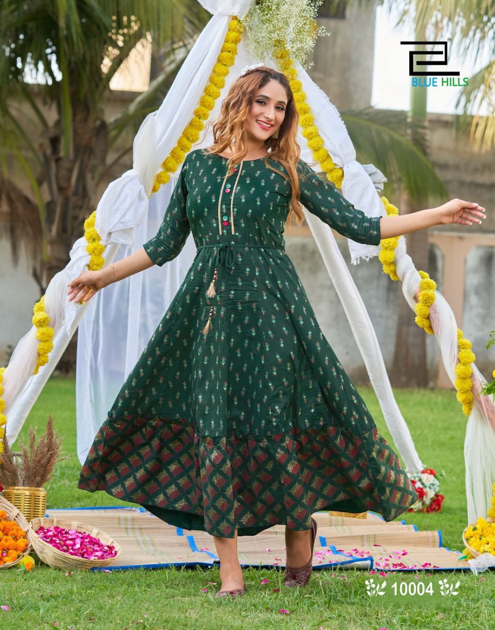 Blue Hills Up To Date 10 New Ethnic Wear Designer Cotton Long Kurti Collection